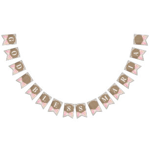 コテージコアピンクフローラ素朴神ベレスバプテスマ バンティングフラッグ