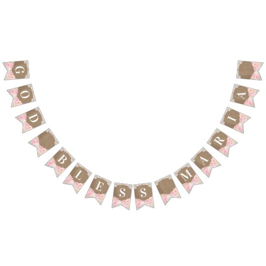 コテージコアピンクフローラ素朴神ベレスバプテスマ バンティングフラッグ (全)