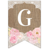 コテージコアピンクフローラ素朴神ベレスバプテスマ バンティングフラッグ (第1の旗)