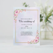コテージコアピンク結婚フローラ 招待状 (スタンド正面)