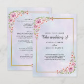 コテージコアピンク結婚フローラ 招待状 (正面/裏面)