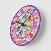 コテージコアファームハウスティーショップキッチンカフェ ラウンド壁時計 (傾斜)