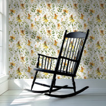 コテージコアフェアリーイエローグリーンフローラルパターン