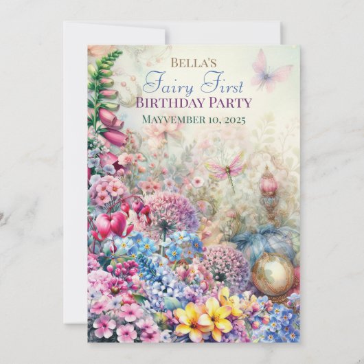 コテージコアフェアリーハウスパーティー 招待状 (裏面)