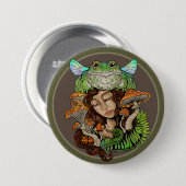 コテージコアフェアリーフロッグ 缶バッジ (正面&裏面)