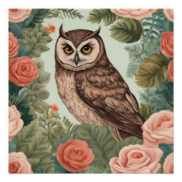 コテージコアフクロウ ポスター