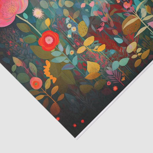 コテージコアフラワーズ絵画抽象芸術のデコページ 薄葉紙 (詳細)