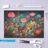 コテージコアフラワーズ絵画抽象芸術のデコページ 薄葉紙 (クラフト)