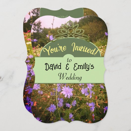 コテージコアフラワーメドウウェディングカン誘 招待状 (正面/裏面)