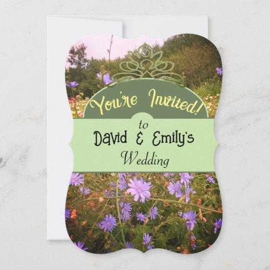 コテージコアフラワーメドウウェディングカン誘 招待状 (正面)