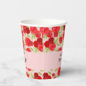 コテージコアフラワー離れパターン女の子ベビーシャワー 紙コップ (右)