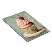 コテージコアフランスのヴィンテージカントリーピンクカップケーキ ノートブック (右側)