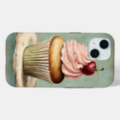コテージコアフランスのヴィンテージカントリーピンクカップケーキ Case-Mate iPhoneケース (裏面 (横))