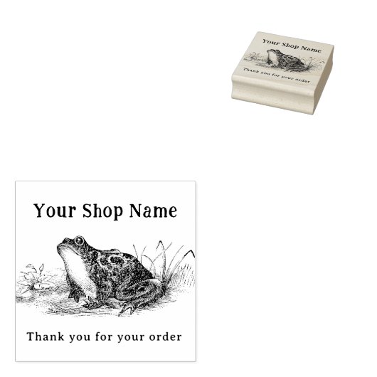 コテージコアフロッグテンプレートスモールビジネス ラバースタンプ (押印)