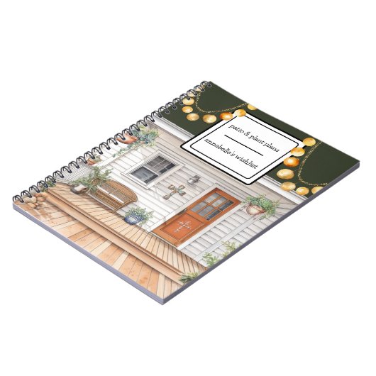 コテージコアフロントポーチウィズプラントス ノートブック (左側)