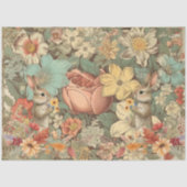 コテージコアフローラウッドランドラビットコラージュ 薄葉紙 (正面)