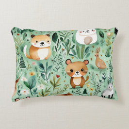 コテージコアフローラカントリーサイドグリーンデコル アクセントクッション