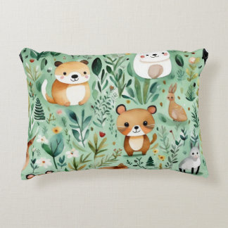 コテージコアフローラカントリーサイドグリーンデコル アクセントクッション