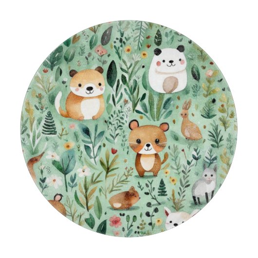 コテージコアフローラカントリーサイドグリーンデコル カッティングボード (正面)