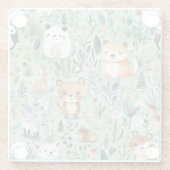 コテージコアフローラカントリーサイドグリーンデコル ガラスコースター (裏面)