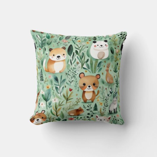 コテージコアフローラカントリーサイドグリーンデコル クッション (正面)