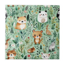 コテージコアフローラカントリーサイドグリーンデコル タイル