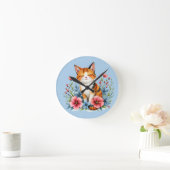 コテージコアフローラキャットセレネフェネボタニカル ラウンド壁時計 (ホーム)