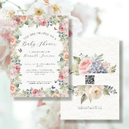 コテージコアフローラピンクローゼズンチョーズガール 招待状