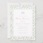 コテージコアフローラボウベビーシャワー招待状 招待状 (正面)