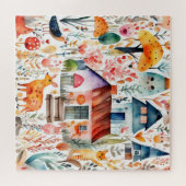 コテージコアフローラ田舎の動物の家 ジグソーパズル (横)