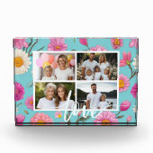 コテージコアフローラ白デイジーピンクの花4 フォトブロック (正面)