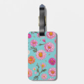 コテージコアフローラ白デイジーピンクの花 ラゲッジタグ (裏面縦)