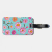 コテージコアフローラ白デイジーピンクの花 ラゲッジタグ (裏面横)