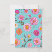 コテージコアフローラ白デイジーピンクの花 出欠カード (裏面)