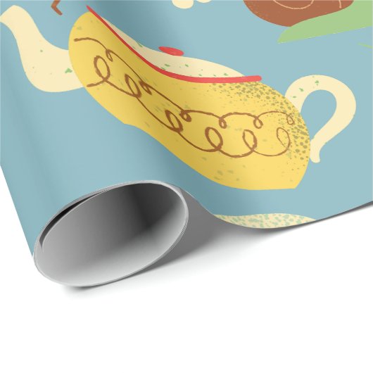 コテージコアブルーアヒルladbugsキノコ ラッピングペーパー (ロールコーナー)