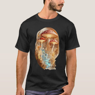 コテージコアペーパーカットウォーターフォールとキノコT市 Tシャツ