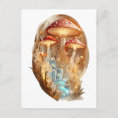 コテージコアペーパーカットウォーターフォールとマッシュルームポスト ポストカード (正面)