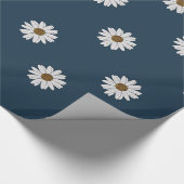 コテージコアホワイトダイズオンネイビーバックグラウンド ラッピングペーパー (角)