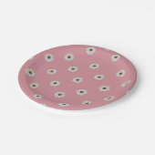 コテージコアホワイトダイズオンピンク素朴背景 ペーパープレート (アングル)