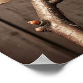 コテージコアボタニカルイラストレーション素朴ウッド ポスター (角)