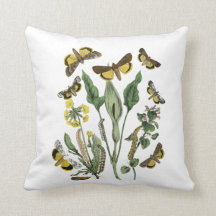 コテージコアボタニカルモス&バタフライクッション