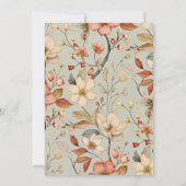 コテージコアボホセージグリーンワイルドフラワーベビーシャワー 招待状 (裏面)