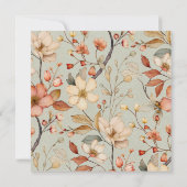 コテージコアボホセージグリーンワイルドフラワーベビーシャワー 招待状 (裏面)