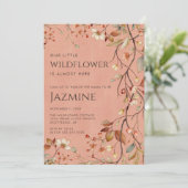 コテージコアボホテラコッタワイルドフラワーベビーシャワー 招待状 (スタンド正面)