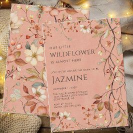 コテージコアボホテラコッタワイルドフラワーベビーシャワー 招待状