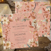 コテージコアボホテラコッタワイルドフラワーベビーシャワー 招待状