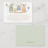 コテージコアボーイクロセスラインブックミントベビーシャワー エンクロージャーカード (正面/裏面)