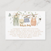 コテージコアボーイクロセスラインブックミントベビーシャワー エンクロージャーカード (正面)