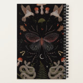 コテージコアマジカルモスマッシュルームヘビ ノートブック (裏面)