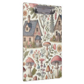コテージコアマッシュルームとフローラルパターン クリップボード (右)